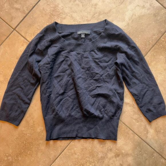 Sweaters - Vintage Navy Merino Wool Crewneck Sweater M